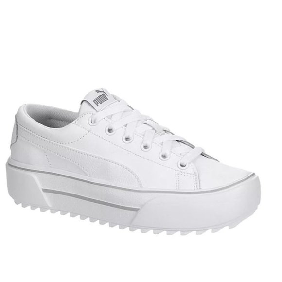Puma KAIA Low Top Platform Women's Sneakers Casual Shoes White/Gray - Picture 3 of 6